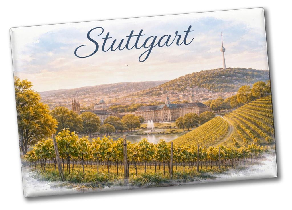 Stuttgart Skyline Weinberge Fernsehturm Souvenir Souvenir Magnet
