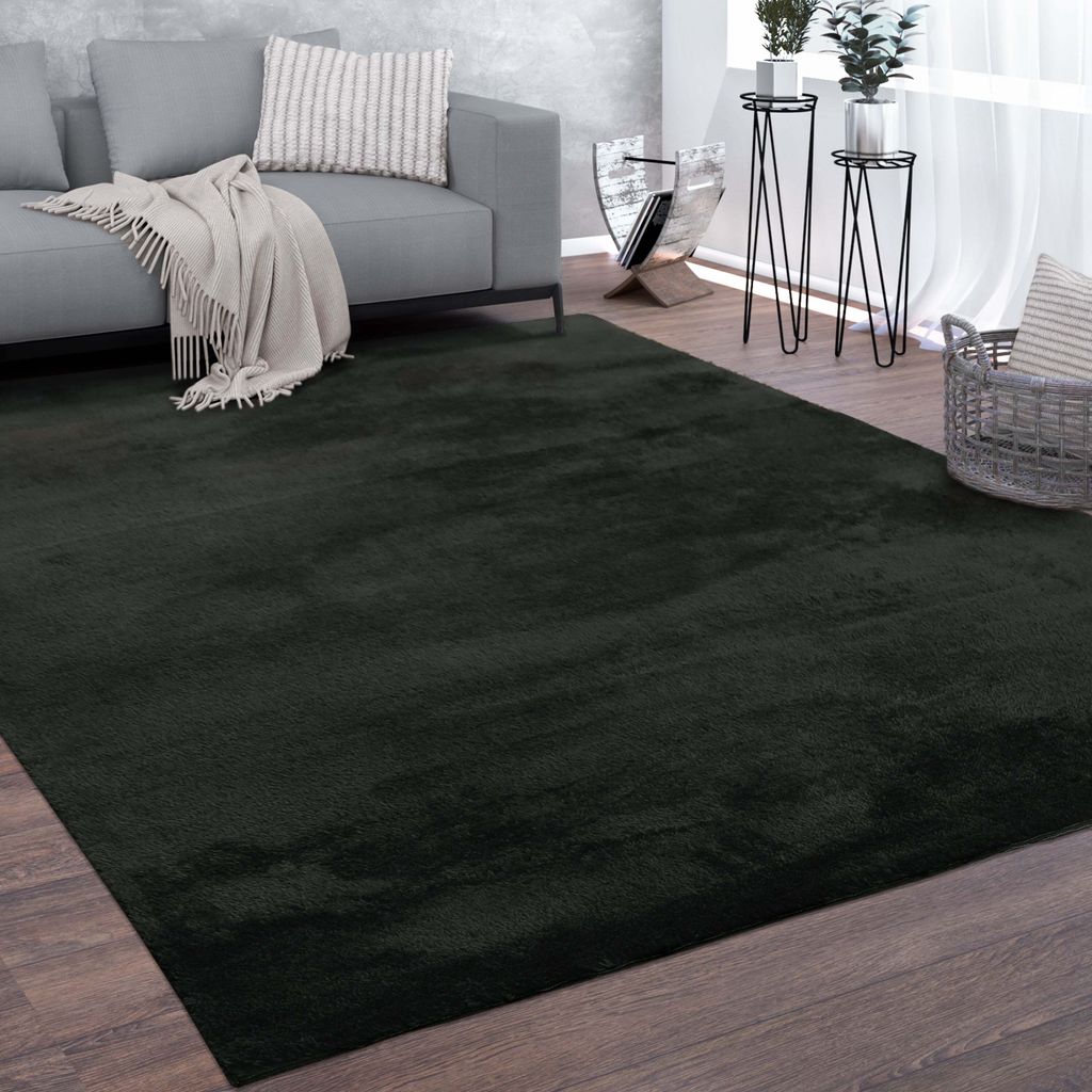 Waschbarer Teppich Wohnzimmer Kurzflor Einfarbiger Moderner Produktbild 