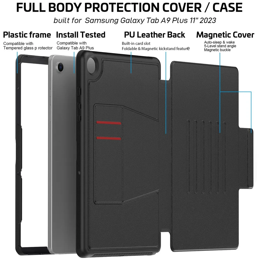 Étui Samsung Galaxy Tab A9+ Plus Anti-Rayures Coque Fine Intégrale