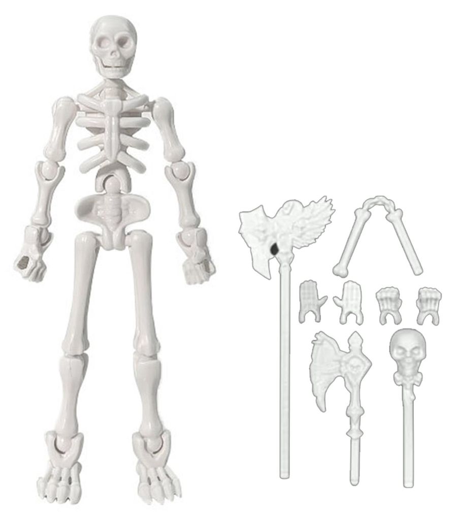 Bewegliche Skelett-Actionfigur mit Waffen – Lustige, bewegliche magnetische Skelettfigur für Sammler und als Dekoration für Zuhause oder Schrei...