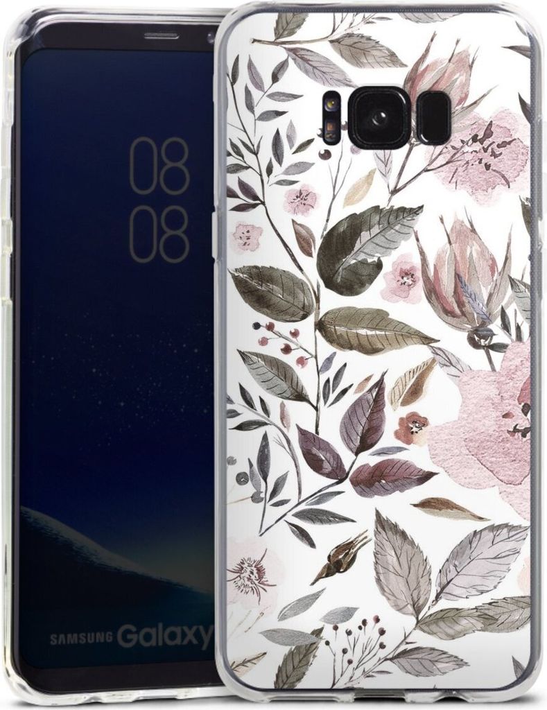 DeinDesign Handyhülle für Samsung Galaxy S8 Plus Silikon Hülle Case Smartphone Schutzhülle Blumen Pastell Wasserfarbe