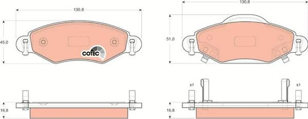 Jeu de plaquettes de frein à disque pour Toyota Yaris - Modèle TRW