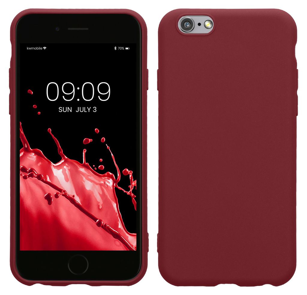 kwmobile Handyhülle für Apple iPhone 6 / 6S Hülle - TPU Case - Kabelloses Laden - Schutzhülle Cover in Bordeaux Violett