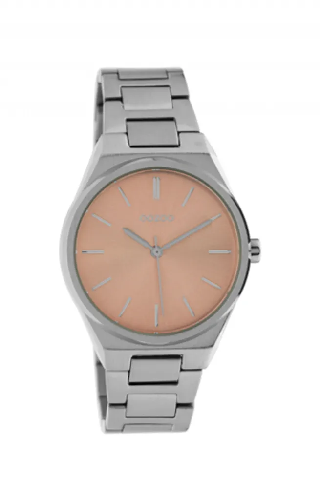 Montre Femme Oozoo 34 MM Rose Argentée en Acier Inoxydable Chic