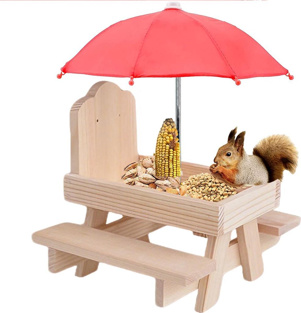 Outdoor Futtersilo aus Naturholz, Maiskolbenhalter, stabile Konstruktion, praktische Futteraufbewahrung für Garten & Terrasse