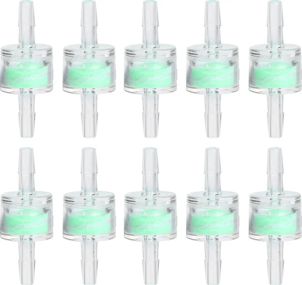 Kit 10 Filtri ABS 4mm Verde per Tubi Acqua e Aeratori Acquario