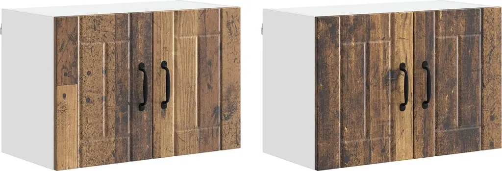 Modulo Pensile Cucina 2 Pezzi Legno Recupero 60x31x40 - Alta Tenuta