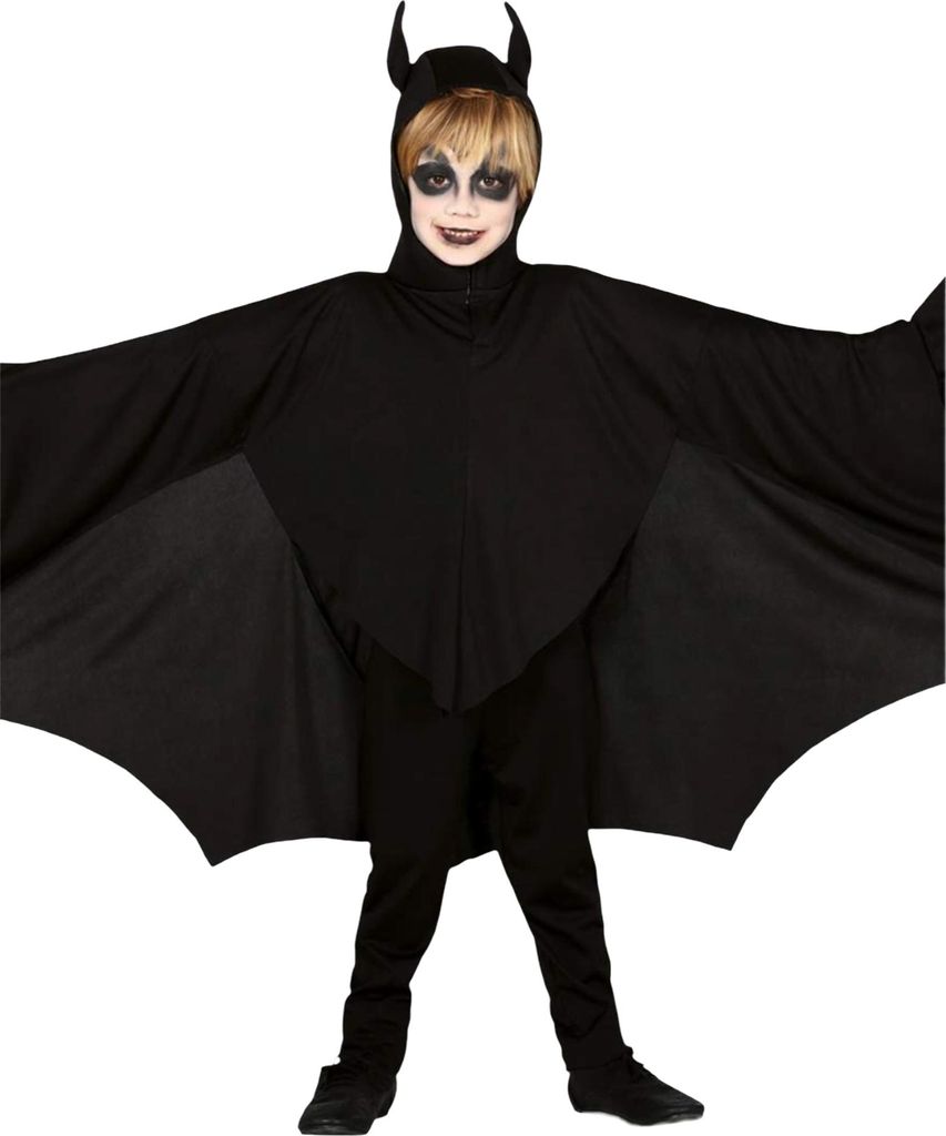 Fiestas Guirca - Fledermaus-Kostüm für Kinder FG675 (128-134) (Schwarz)