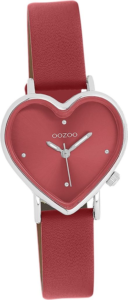 Oozoo Leder Damen Uhr Analog Quarzuhr Armband rot OOZOO Timepieces D2UOC11448
