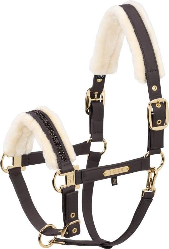 Eskadron Halfter FAUX LEATHER JEWEL FF black truffle Heritage HW 25/26, Größe:P1