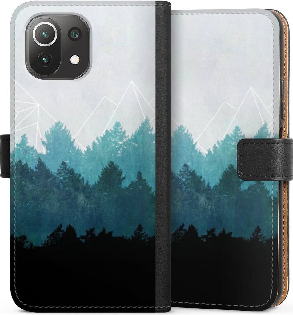 DeinDesign Klapphülle für Xiaomi Mi 11 Lite 5G NE Handytasche Lederhülle Tasche Abstrakt Baum Wald