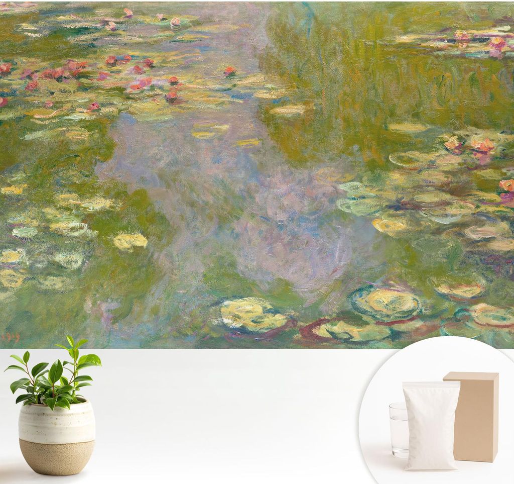 Fototapete - 104x70 cm - Tapete - Wandtapete - Wandbilder - Dekofolie - Tapete Folie - Wand - Dekoration - Wohnzimmer - Seerosen