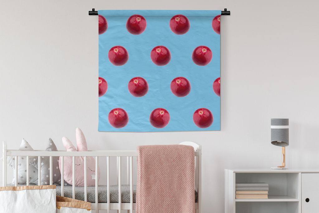 MuchoWow Wandteppich Wandbehang Obst - Sommer - Muster 90x90 cm Tapisserie Dekoration Wandtuch - Wandaufhänger