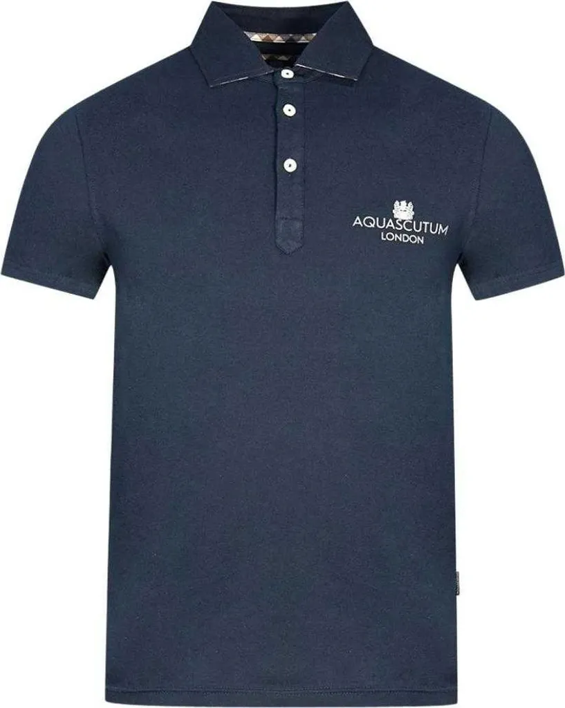 Polo Aquascutum London bleu marine avec logo brodé SY164 taille M