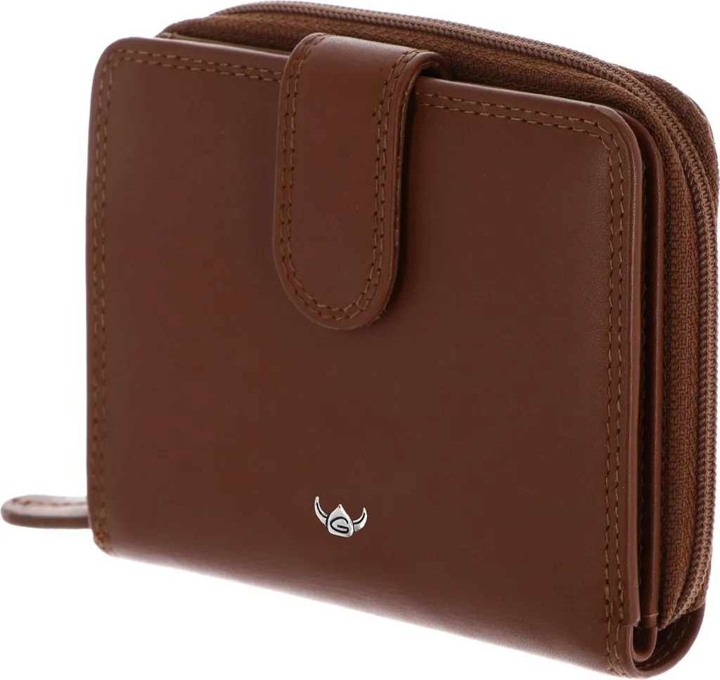 Golden Head Pelle portafoglio Polo RFID Protect Minibörse mit Riegel 1006 Cognac marrone
