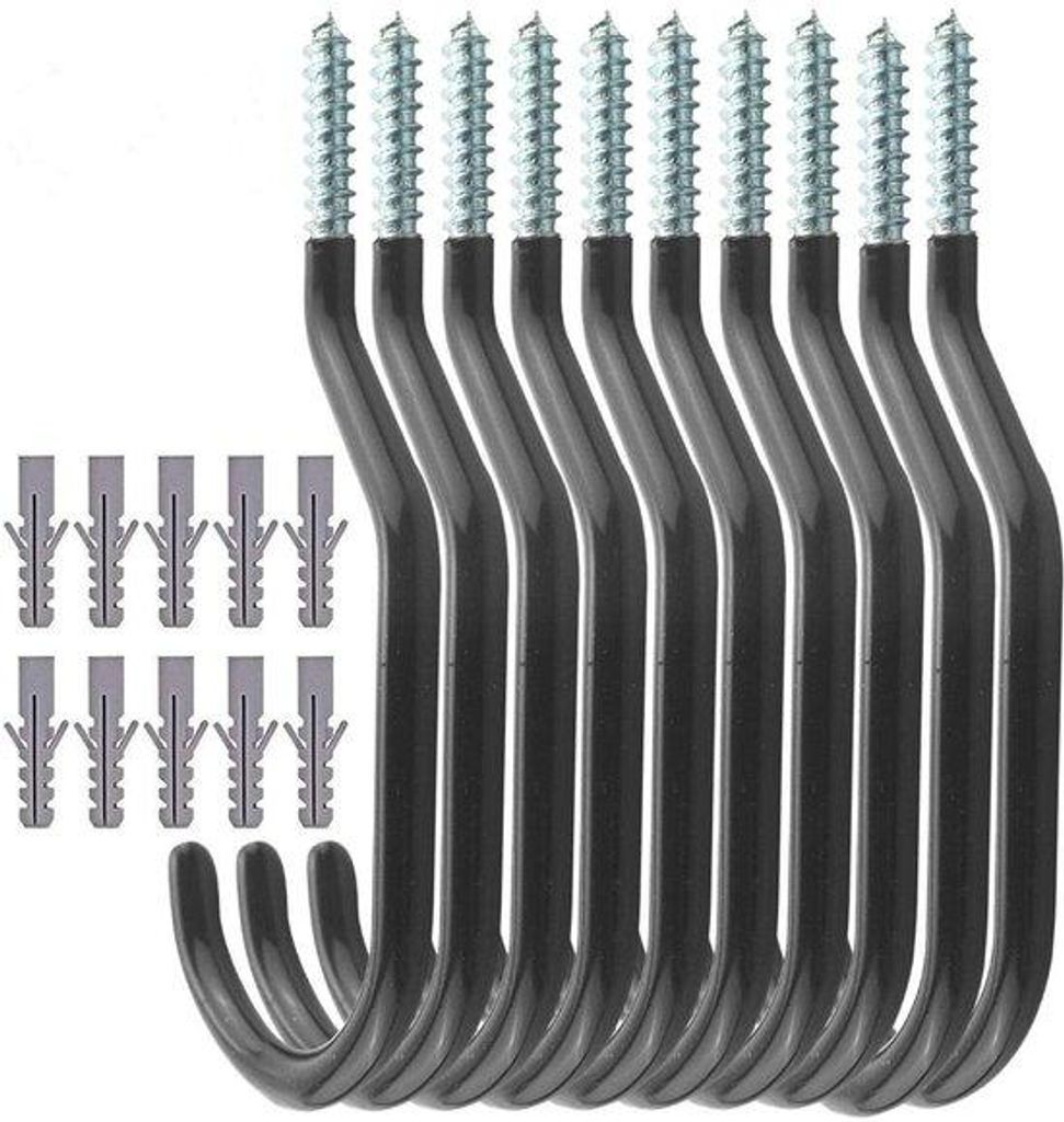 Fahrradhalter, 10er Pack, Fahrradhalter für den Keller, einstellbare universelle Haken für Fahrräder, große Haken für Wand-/Deckenmontage, rob...