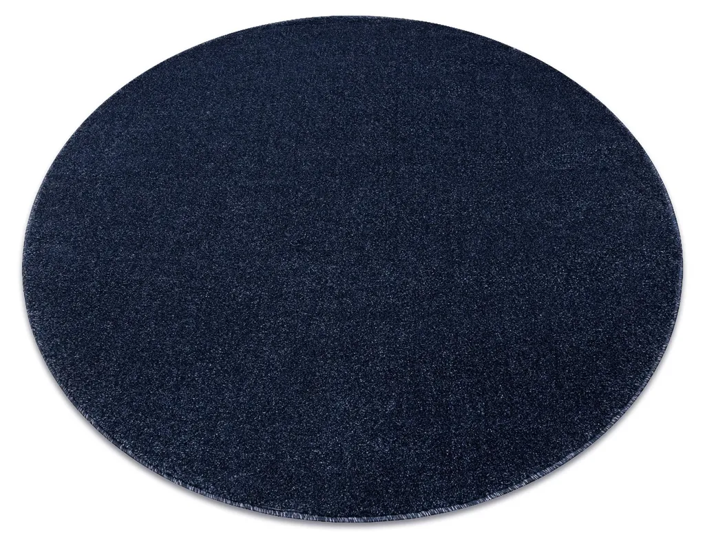 Tapis rond 150cm pour chambre ou séjour SOFTY bleu foncé uni confortable