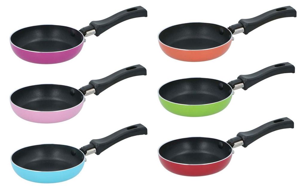 Bunte Pfanne 12 cm Durchmesser, geeignet für kleine Portionen, nur für Gasherde
