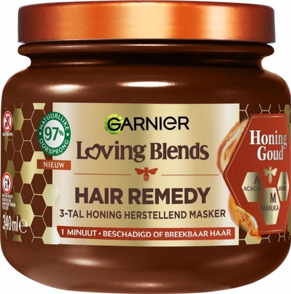 Garnier – Loving Blends Honey Gold – Hair Remedy Haarmaske – Geschädigtes & brüchiges Haar – 340 ml - 1 Stück
