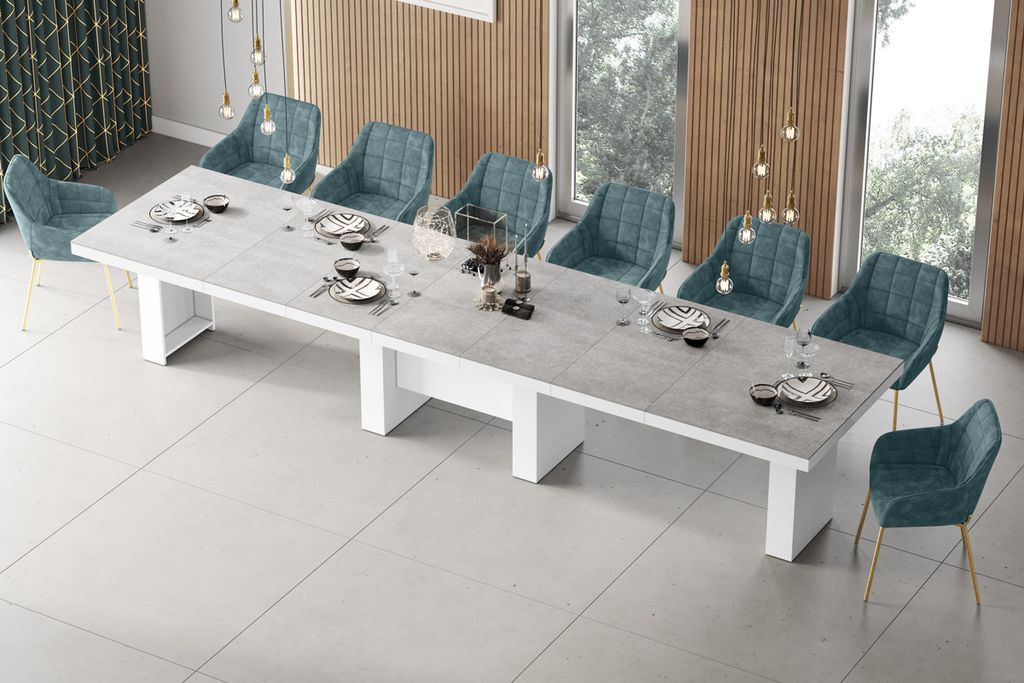 Design Esstisch Tisch HLA-111 Hochglanz XXL ausziehbar 160 bis 400 cm