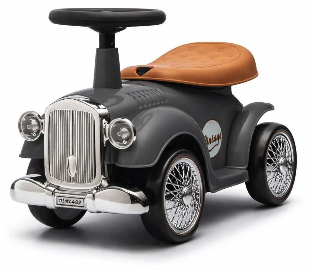 Retro Rutschauto grau für Kinder 12-36 Monate mit Sound & Hupe 58 cm