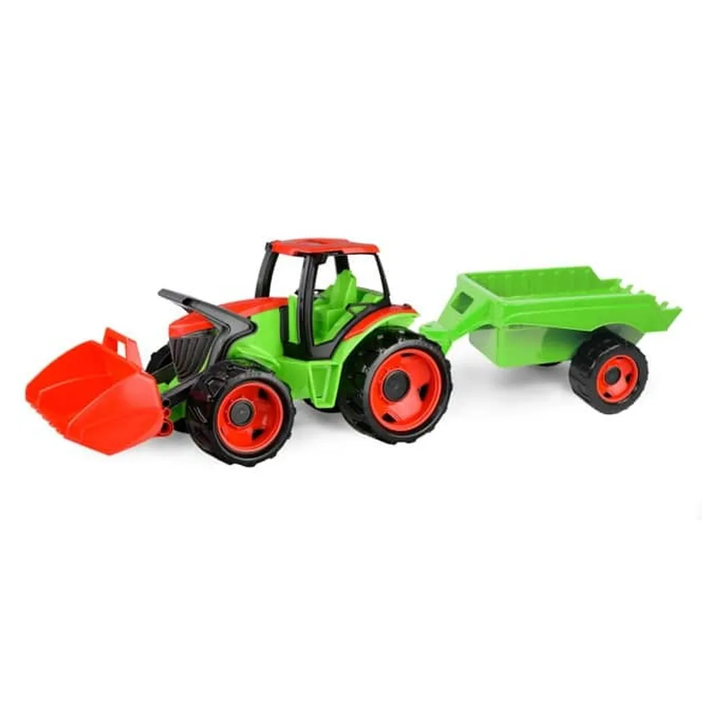 Lena Tracteur avec cuillère et chariot - Jouet de chantier robuste Giga