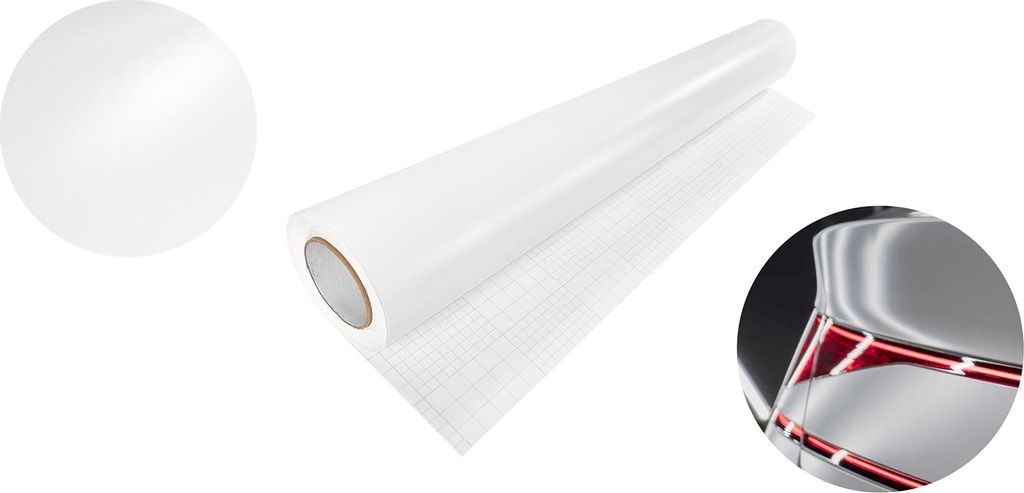 Autofolie Matt 100x50 cm - Weiß Matt - Klebefolie Auto mit Luftkanal-Kleber und UV-Schutz - Selbstklebend Folie für Innen und Außen - Auto Folie...