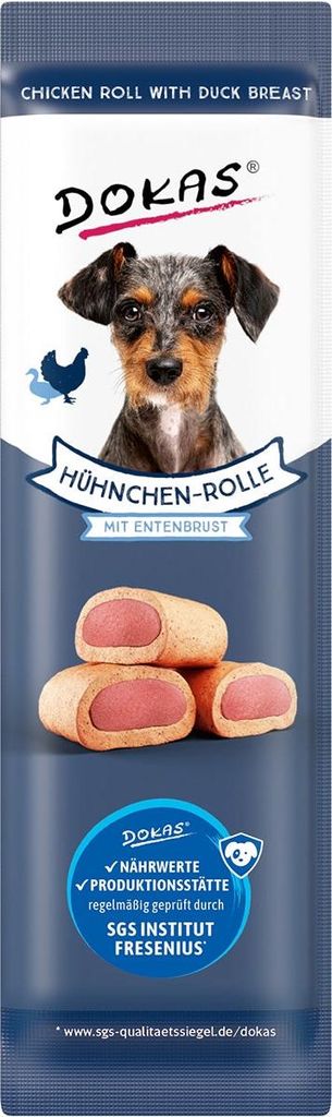 Dokas Dog Snack Hühnchen-Rolle mit Ente 10g Produktbild 
