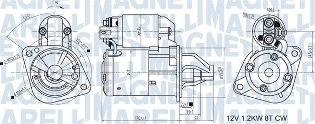 MAGNETI MARELLI 063721465010 Starter Anlasser 1,1kW für HYUNDAI i20 (PB, PBT) 12V