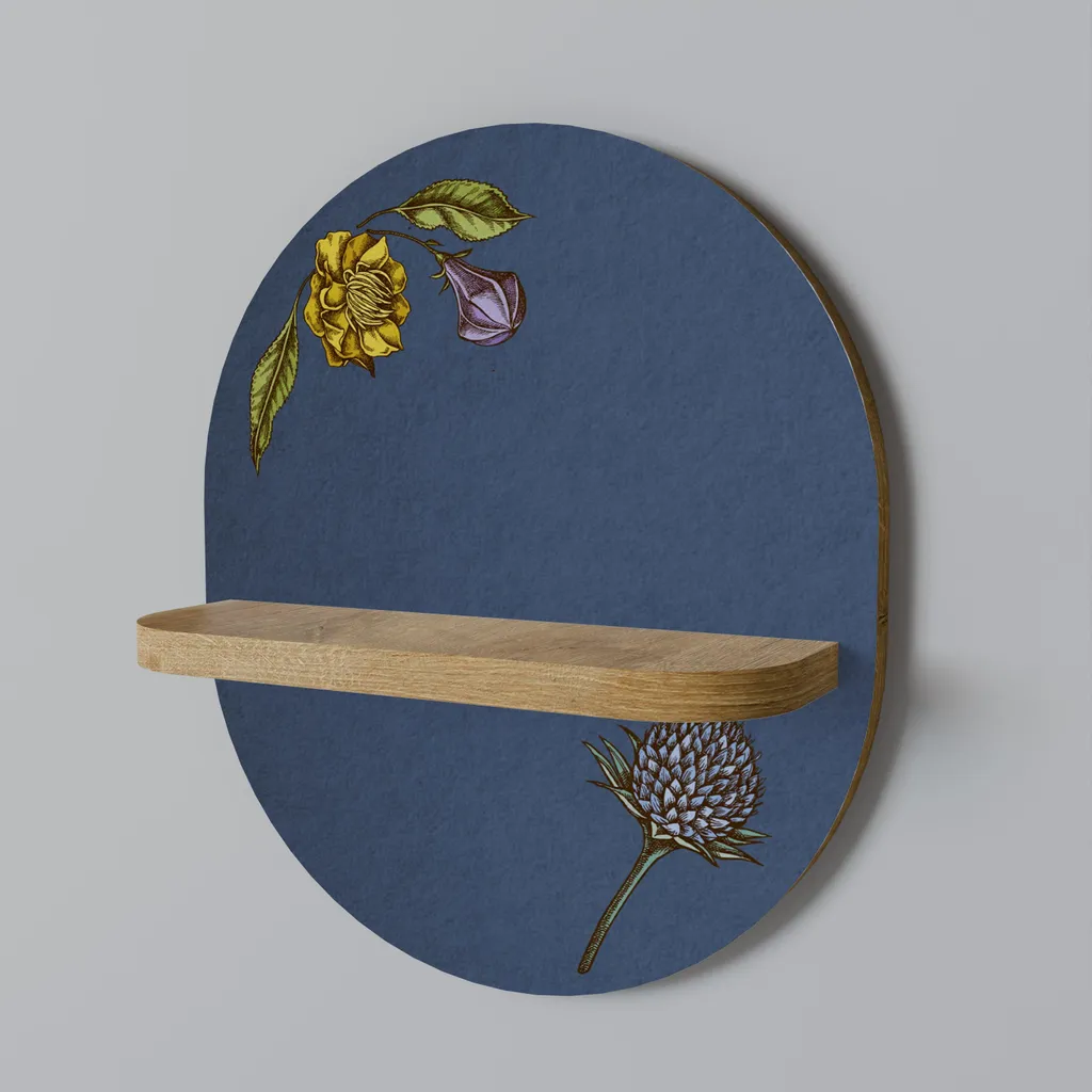 Petite Étagère Ovale pour Plantes et Déco - Midnight Flora en Fer