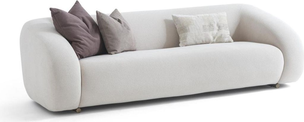 Moderner weißer 3-Sitzer Sofa aus Textil mit elegantem Design