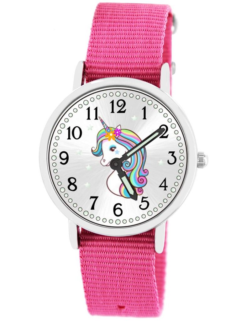 Brecjon Armbanduhr Mädchen Einhorn Lernuhr 5ATM Armband Produktbild 