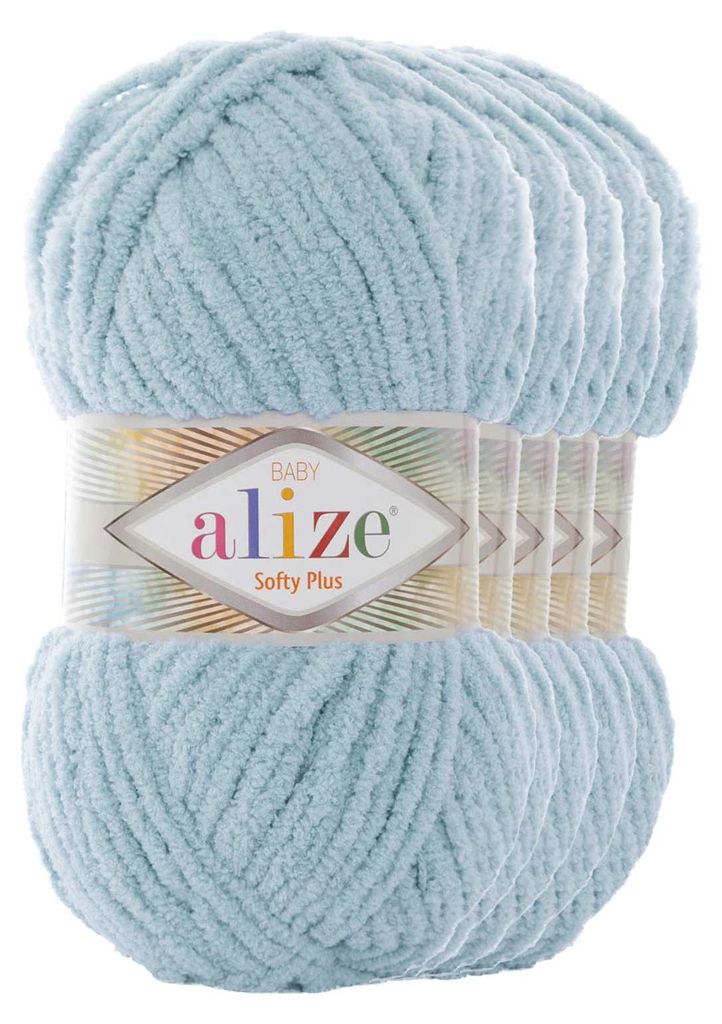 5 x 100g Kuschelgarn Alize Softy Plus Baby Babywolle gletscherblau