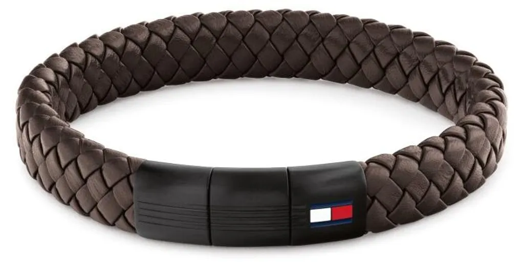 Bracelet cuir marron et acier inoxydable, bijou tendance pour homme