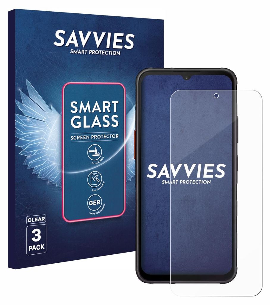 3x Savvies Schutzglas Folie für Samsung Galaxy XCover 7 / 7 Pro 9H Panzer Schutzfolie Glas Displayschutz klar transparent