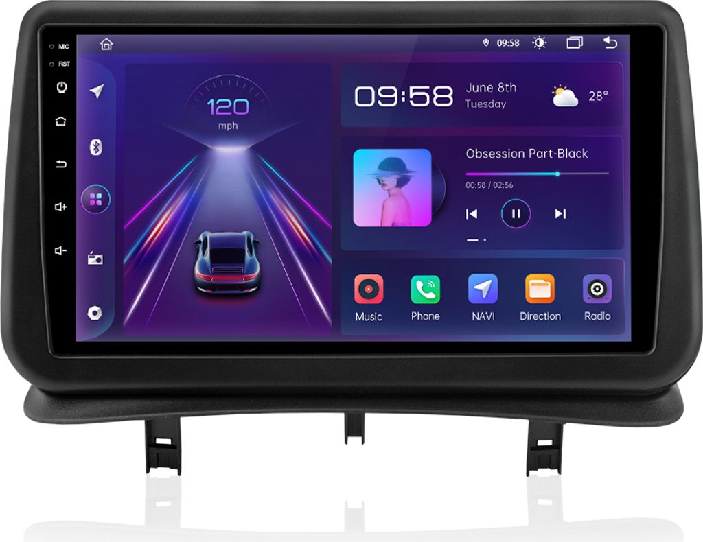 9" Android14 Autoradio Für Renault Clio3 2005 -2014 GPS Obrázok produktu 