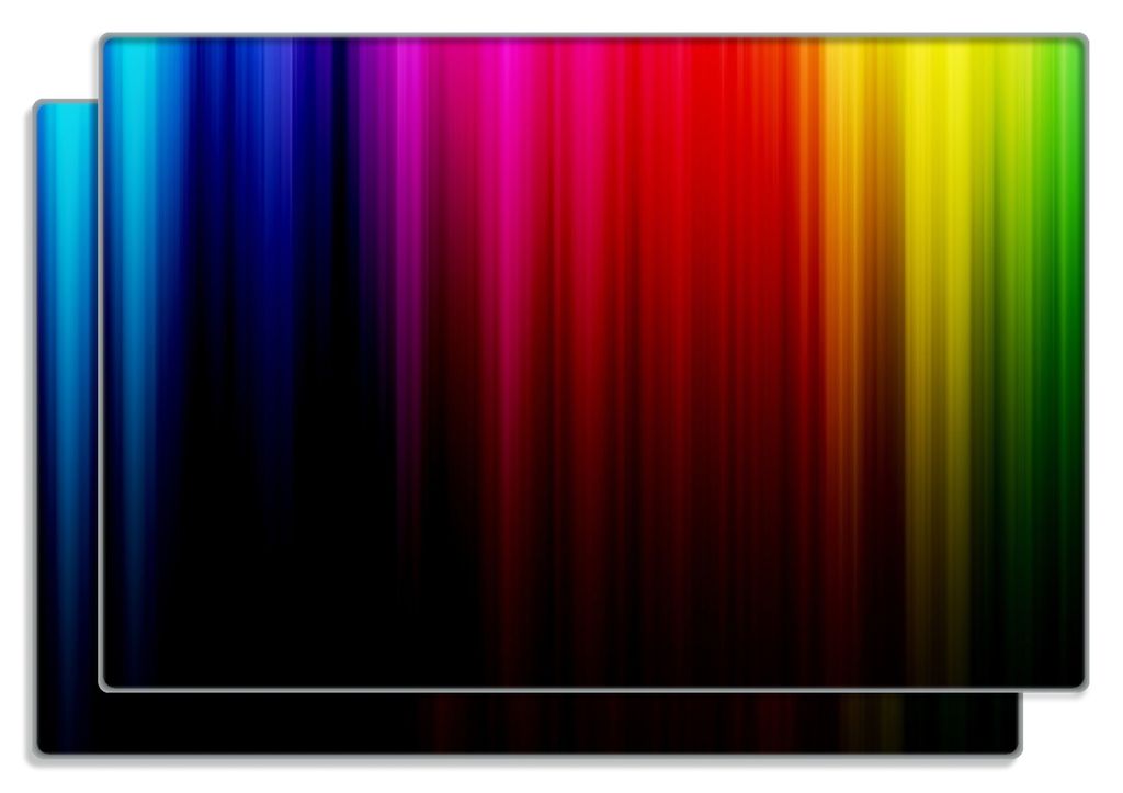 Wallario Frühstücksbrettchen 2er Set aus Glas, je 20 x 30 cm, mit rutschfesten Füßen, Motiv Bunte Regenbogenstreifen auf Schwarz