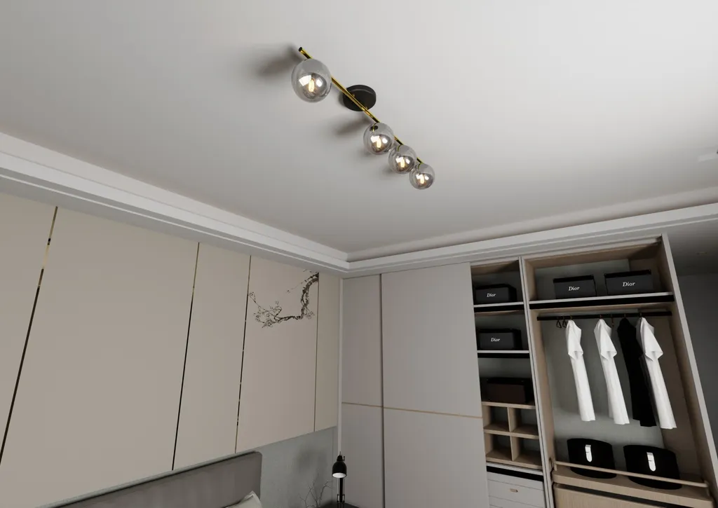 Plafonnier 4xE14 finition graphite MONZA, luminaire chic et robuste - 4