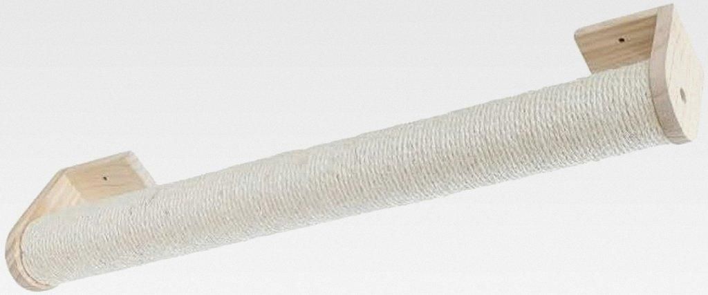 Wandkratzsäule | als Klettersteig oder Erweiterung für Katzen-Kletterwand | Kratzstamm inkl. Wandbefestigung in Natur | Sisalstamm Ø 8,5 cm | Kr...