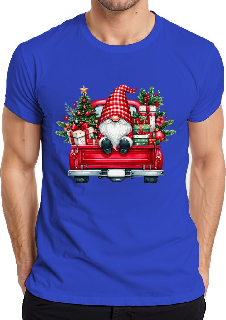 Weihnachtszwerg Truck Wichtel Gnom - Weihnachten Xmas Christmas Herren T-Shirt, Blau, M