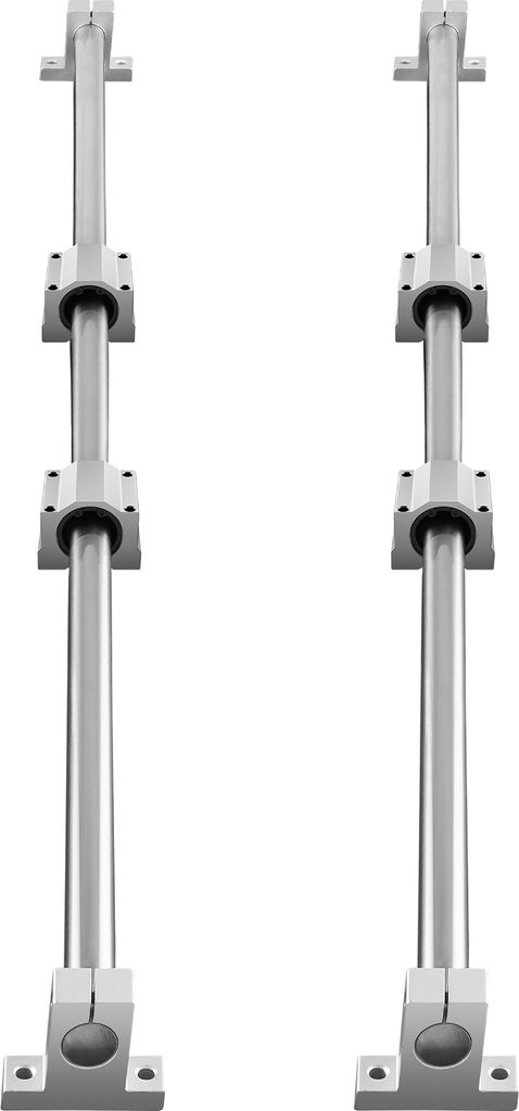 Two identical linear guide rail sets are shown against a white background.