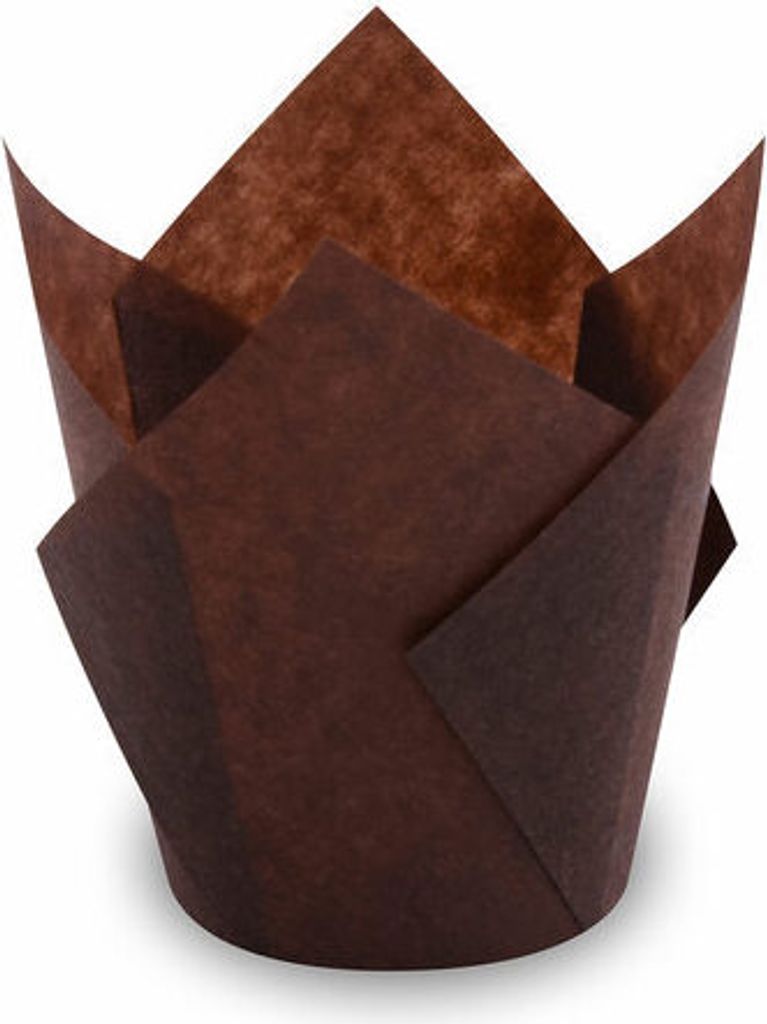 500x Muffin-Tulip-Wraps Ø 50 x 85 mm dunkelbraun 160x160 mm