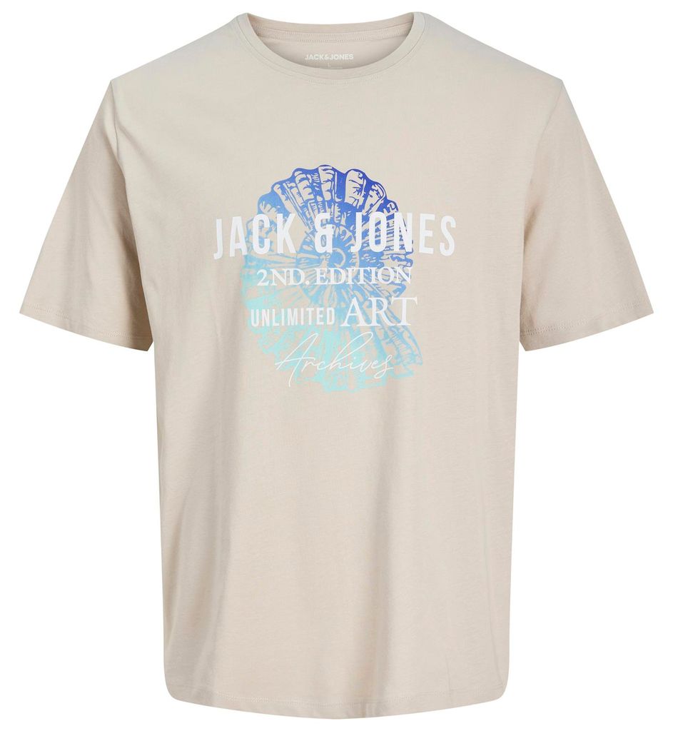 Jack&Jones Übergrößen T-Shirt JJGRADIENT beige Print