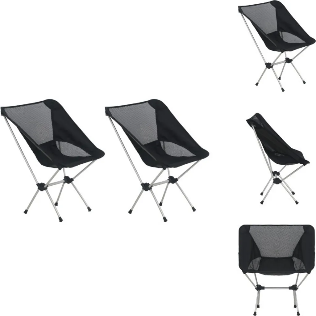 Chaises de camping légères en alu 54x50x65 cm pliables avec housses incluses