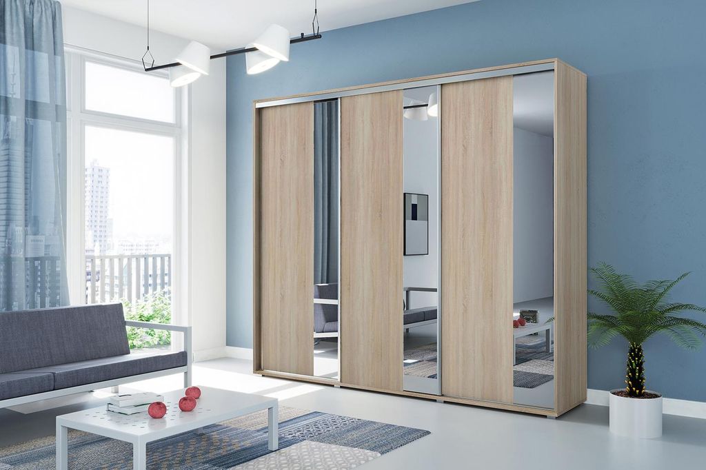 A29 Schiebetürenschrank - Sonoma - 250 x 62 x 215 cm