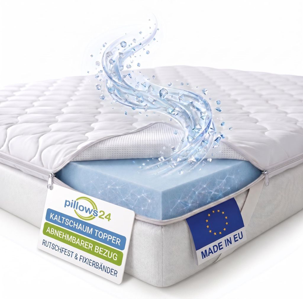 Pillows24 - Topper 140x200cm aus Kaltschaum - 6cm hoch - Produktbild 