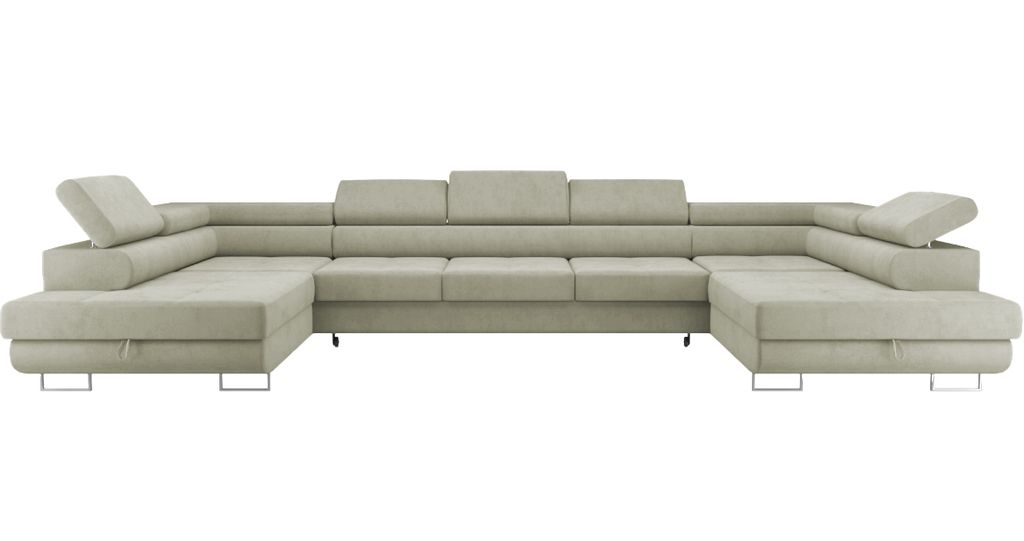 Ecksofa mit Schlaffunktion und Bettkasten PASTI XXL U-Form, Produktbild 