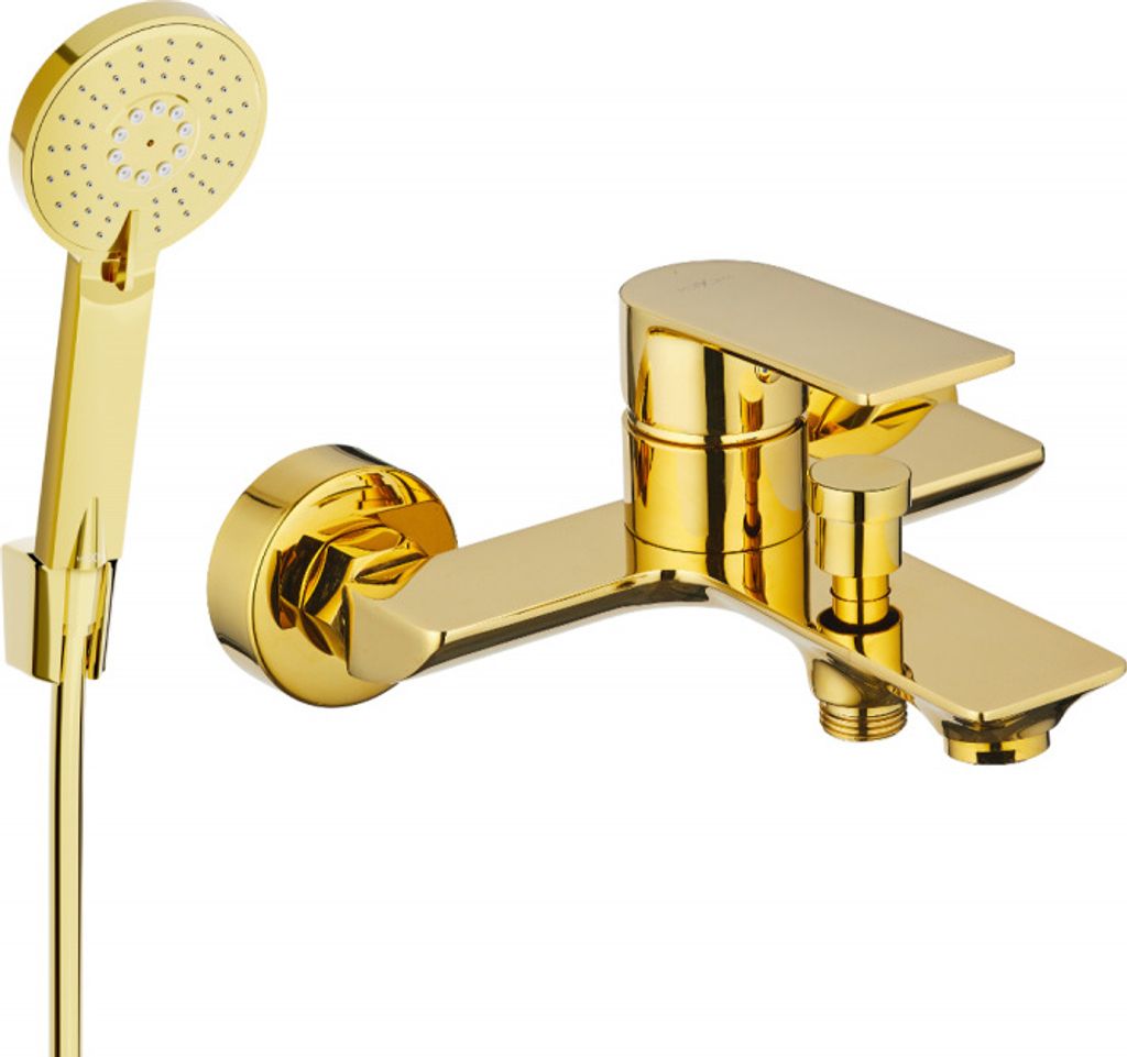 Mexen Alexa R40 Wannenbatterie mit Brausegarnitur, Gold - 7123R40-50