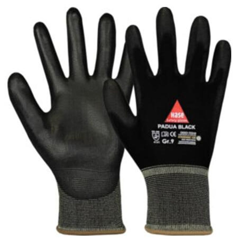 Hase Montagehandschuhe Padua Black Größe 10, Nylon 10 Stk Produktbild 