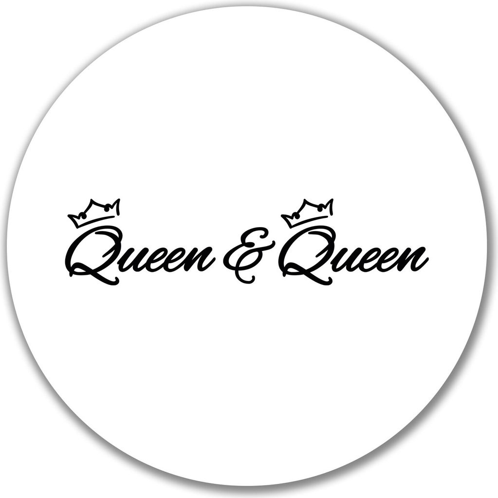 Huuraa Aufkleber Queen & Queen Krone 10cm rund Sticker Geschenkidee